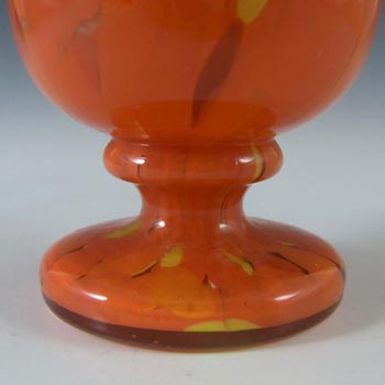 Czech 1930's Orange & Yellow Spatter/Splatter Glass Vase
