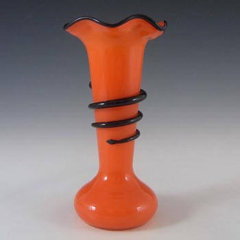 Czech 1930's/40's Red & Black Glass Tango Vase