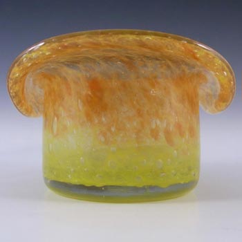 Vasart Signed Scottish Orange/Yellow Mottled Glass Bowl B015