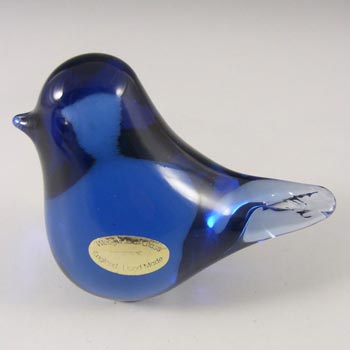 Wedgwood Blue Glass Bird Paperweight RSW70 - Marked