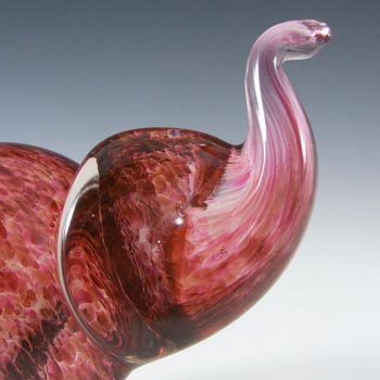 Wedgwood Speckled Pink Glass Jumbo Elephant SG451 - Marked