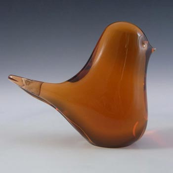 Wedgwood Topaz/Amber Glass Large Bird RSW71 - Marked