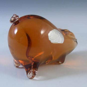 Wedgwood Topaz Glass Lilliput Pig Paperweight L5019 - Marked