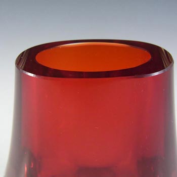 Whitefriars #9656 Ruby Red Glass Hambone Vase
