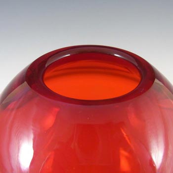 Whitefriars #9585 Baxter Ruby Red Glass Ovoid Vase
