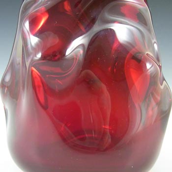 Whitefriars #9608 Wilson/Dyer Ruby Red Glass Knobbly Vase