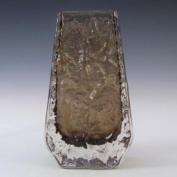 Whitefriars #9686 Baxter Cinnamon Glass Textured Coffin Vase