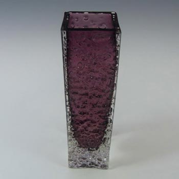 Whitefriars #9683 Baxter Aubergine Glass 6.75" Nailhead Vase