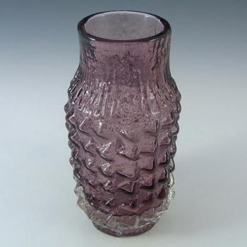 Whitefriars #9731 Baxter Aubergine Glass Pineapple/Pinecone Vase