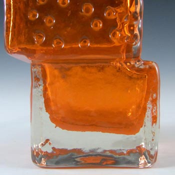 Whitefriars #9673 Baxter Tangerine Glass Drunken Bricklayer Vase