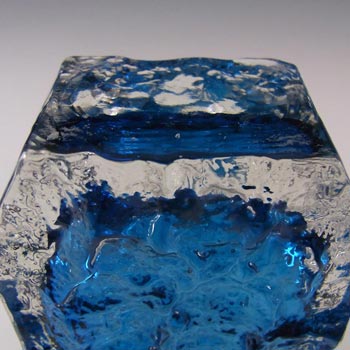 Whitefriars #9686 Baxter Kingfisher Blue Glass Textured Coffin Vase