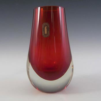 Whitefriars #9496 Baxter Ruby Red Glass Bud Vase