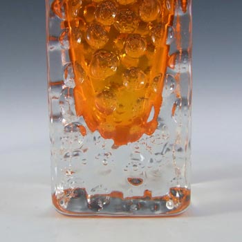 Whitefriars #9683 Baxter Tangerine Glass 6.75" Nailhead Vase