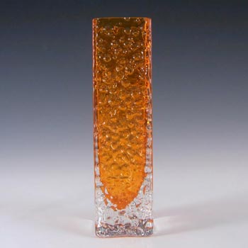 Whitefriars #9683 Baxter Tangerine Glass 6.75" Nailhead Vase