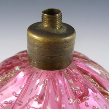 Archimede Seguso Murano Bullicante Pink Glass Lamp Base