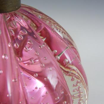 Archimede Seguso Murano Bullicante Pink Glass Lamp Base