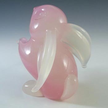 Archimede Seguso Alabastro Pink Glass Rabbit Sculpture