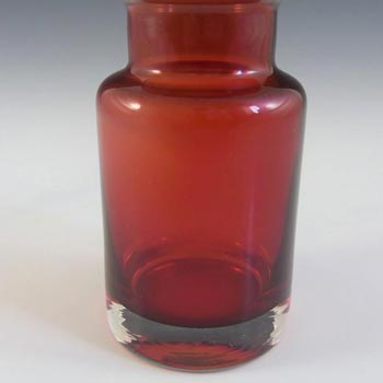Aseda Swedish Red Hooped Cased Glass Vase