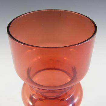 Scandinavian Style Red Hooped Cased Glass Vase