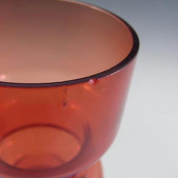 Aseda Swedish Red Hooped Cased Glass Vase