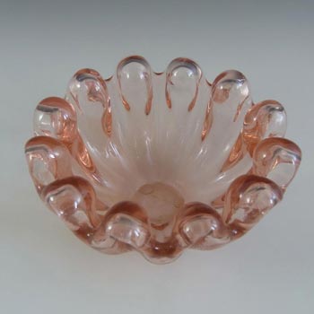 Barovier & Toso Murano Pink Glass Shell Bowl - Signed