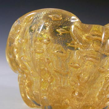Barovier & Toso Murano Gold Leaf Bullicante Glass Bowl