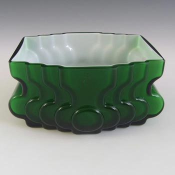 SIGNED Alsterfors/Per Ström Green Cased Glass Vase
