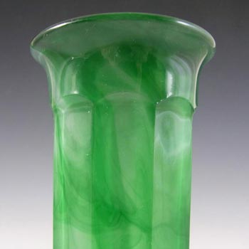 Davidson #279 British Art Deco Green Cloud Glass Vase