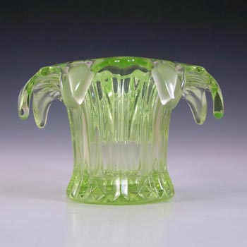 Sowerby Art Deco 1930s Uranium Green Glass \'Iris\' Bowl