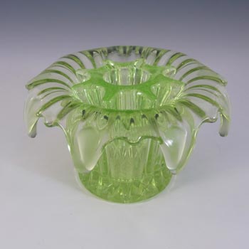 Sowerby Art Deco 1930s Uranium Green Glass 'Iris' Bowl