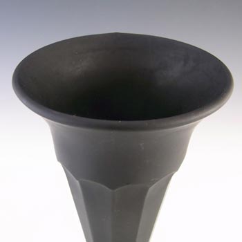 Davidson Art Deco 1930's Jet Black Matt Glass Vase #50