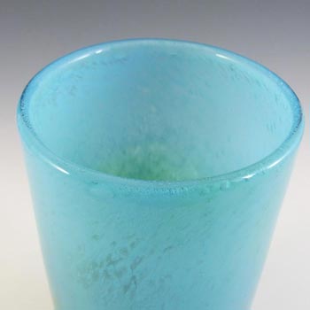 Ekenas Blue + Green Glass Vase Signed John-Orwar Lake