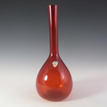 Elme Swedish/Scandinavian Red Uncased Glass 9.5" Vase - Label