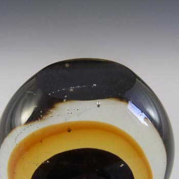 Chinese Murano Style Purple & Amber Sommerso Glass Teardrop Paperweight
