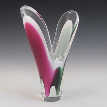 SIGNED Large Flygsfors Coquille Glass Vase - Paul Kedelv #2