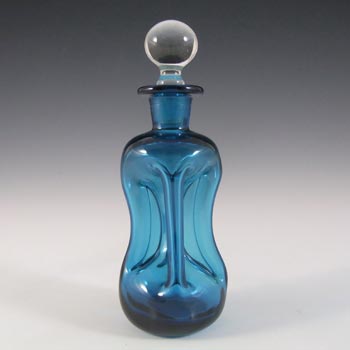 Holmegaard / Jacob Bang Blue Glass 'Cluck Cluck' Decanter / Bottle