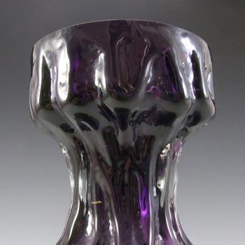 Ingrid/Ingridglas 1970's Purple Glass Bark Textured Vase