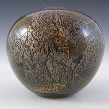 Isle of Wight Studio/Harris Black, Silver & Gold Glass Globe Vase