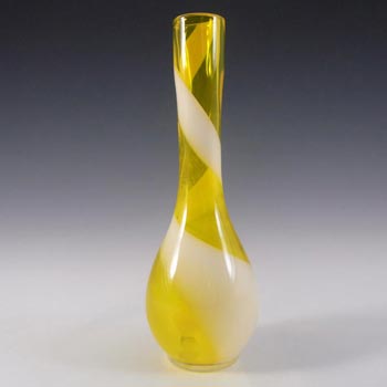 Japanese Yellow & White Art Glass Vase