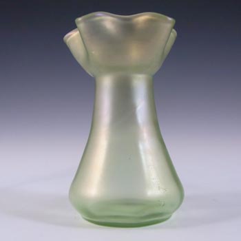 Loetz / Lötz Art Nouveau Iridescent Green Glass Olympia Glatt Vase