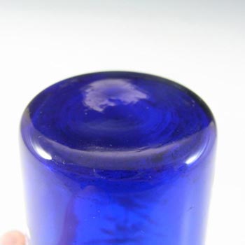 Mary Gregory Victorian Hand Enamelled Blue Glass Tumbler