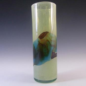 SIGNED Tall Mdina Maltese 'Strata' Glass Vase