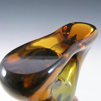 Mstisov Czech Blue & Amber Glass Vase - Frantisek Zemek #2
