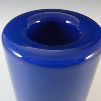 Orrefors Blue Glass "Eternell" Candle Holder by Owe Elvén