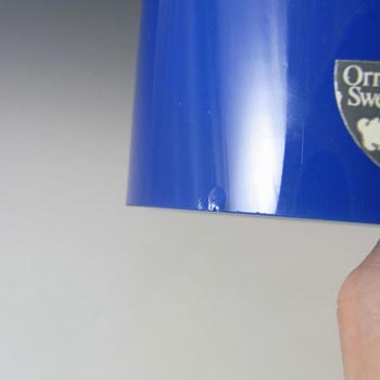 Orrefors Blue Glass "Eternell" Candle Holder by Owe Elvén
