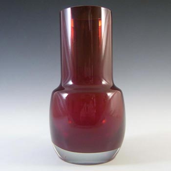Riihimaki #1483 Riihimaen Lasi Oy Red Glass Vase