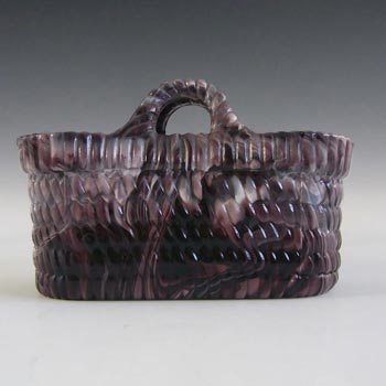 Sowerby #1192½ Victorian Purple Malachite/Slag Glass Bowl