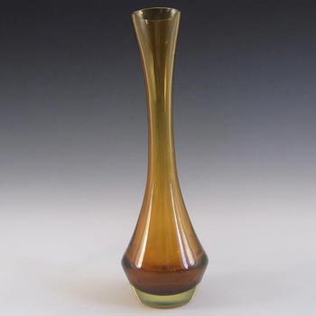 (image for) Murano Amber & Uranium Green Sommerso Glass Stem Vase