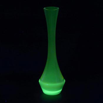(image for) Murano Amber & Uranium Green Sommerso Glass Stem Vase