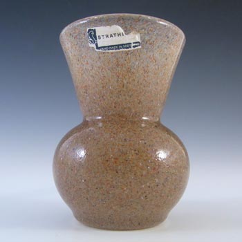 Strathearn Speckled Brown Glass Vase V029 - Labelled